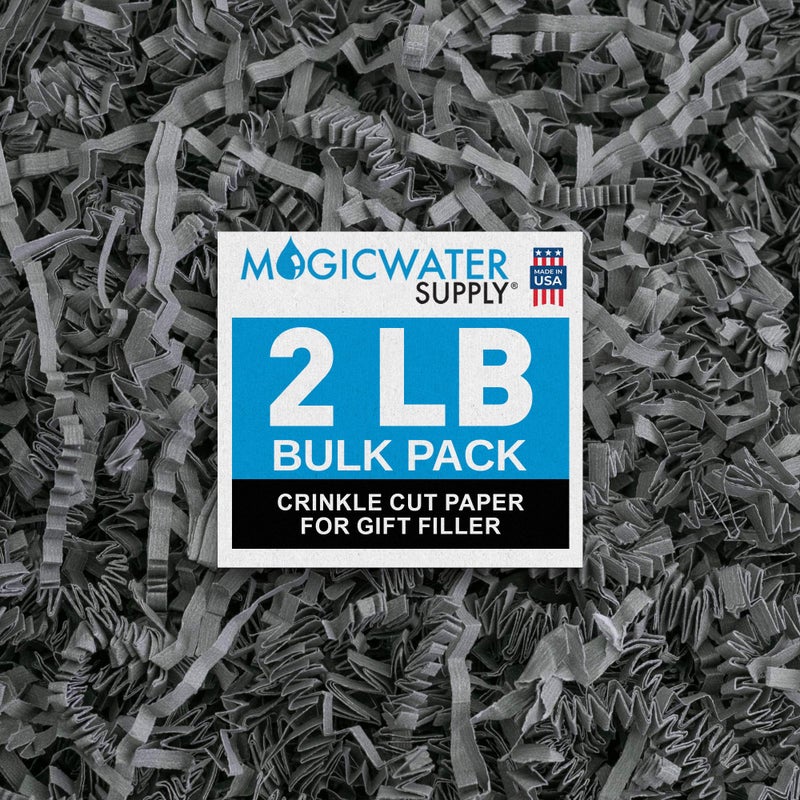 MagicWater Supply MagicWater Crinkle Cut Paper for Gift Baskets - 2LB - Slate Gray - Perfect for Shredded Paper Filler, Basket Filler, Gift Boxes, Bridesmaid Gifts, Christmas Stuffers & More â€“ Ideal for All Occasions - Image 1